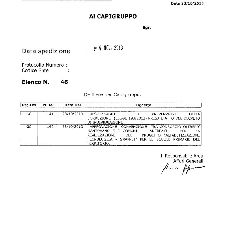 DELIBERA 46 del 2 novembre 2013 723x768