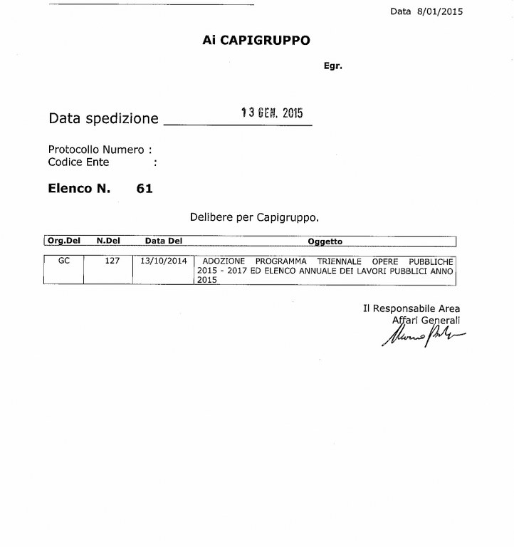 delibera 61 del 13 gennaio 2015 722x768