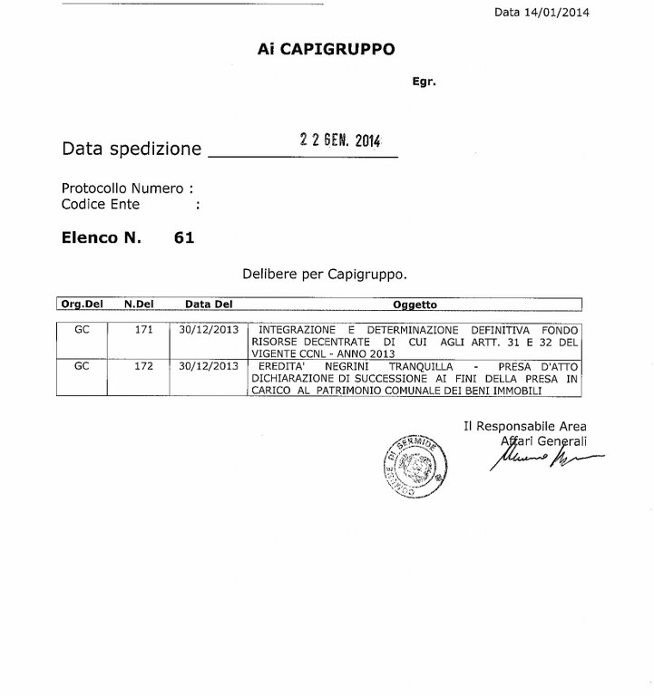 delibera 61 del 22 gennaio 2014 721x768