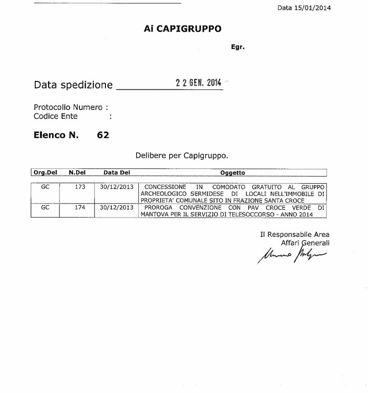 delibera 62 del 22 gennaio 2014 719x768