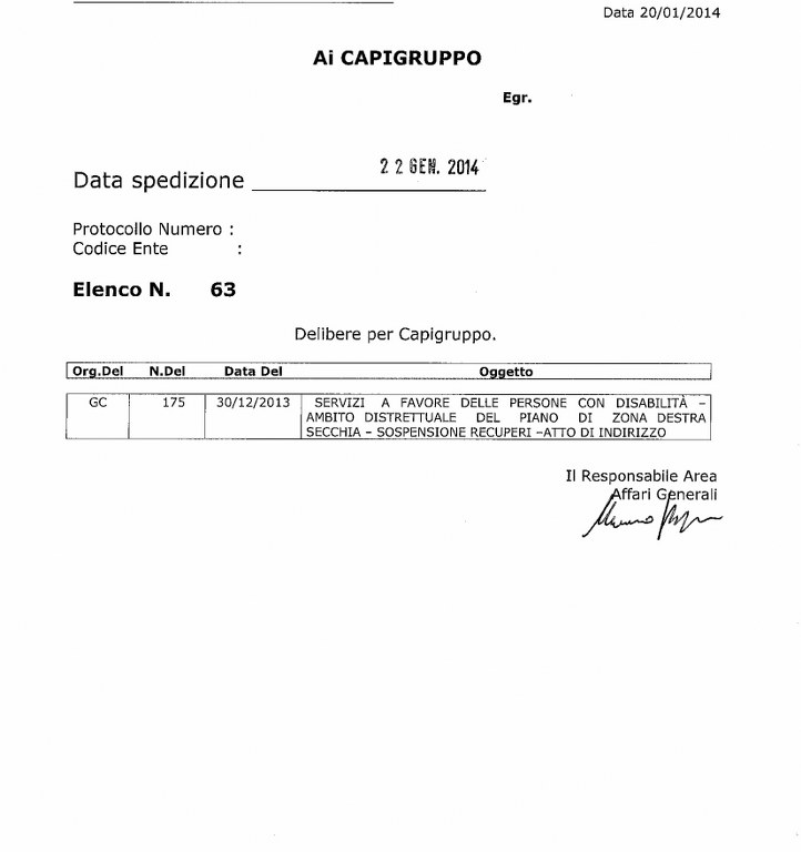 delibera 63 del 22 gennaio 2014 722x768